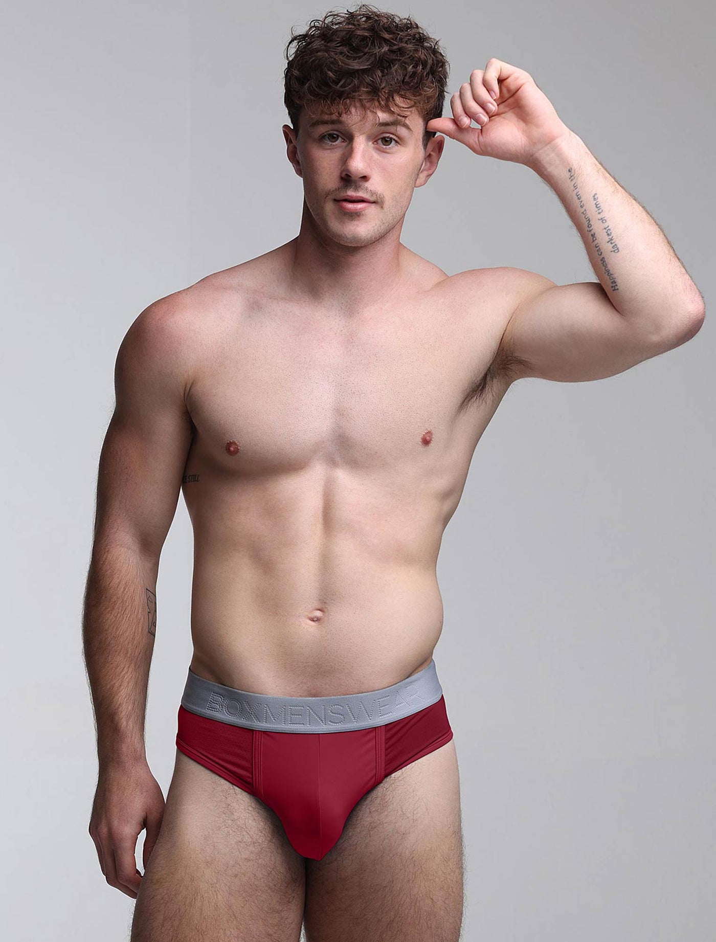 Mesh Panel Briefs - Burgundy Bordeaux - boxmenswear - {{variant_title}}