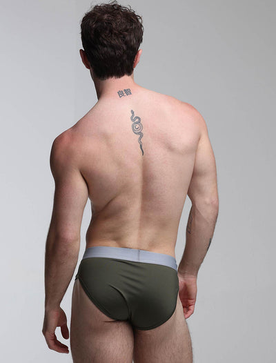 Mesh Panel Briefs - Château Green - boxmenswear - {{variant_title}}