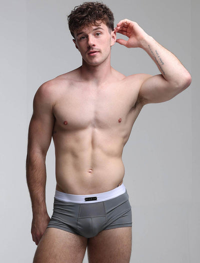 Mens Curved Mesh Boxers - Grey - boxmenswear - {{variant_title}}