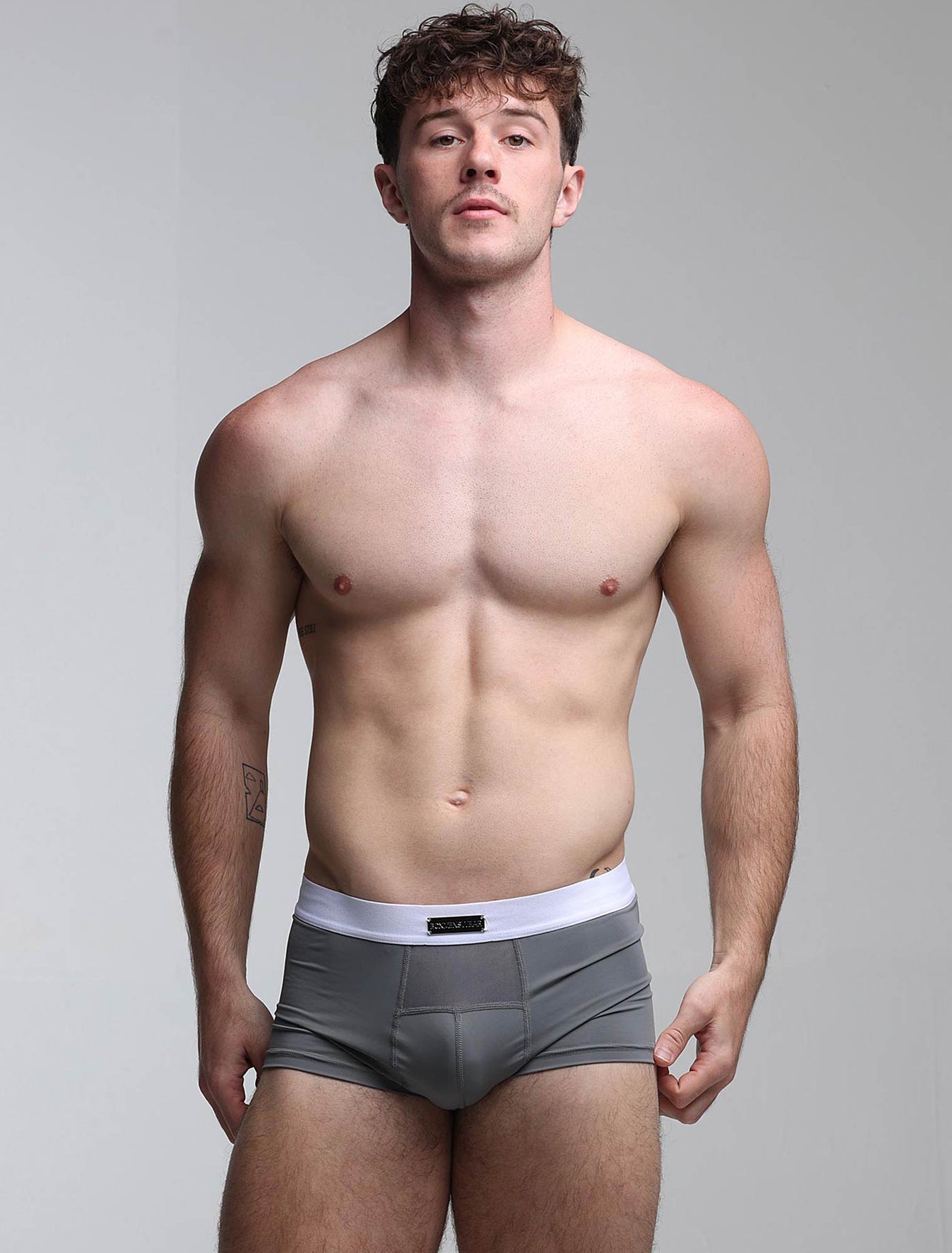 Mens Curved Mesh Boxers - Grey - boxmenswear - {{variant_title}}