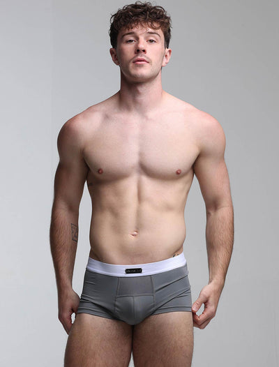 Mens Curved Mesh Boxers - Grey - boxmenswear - {{variant_title}}
