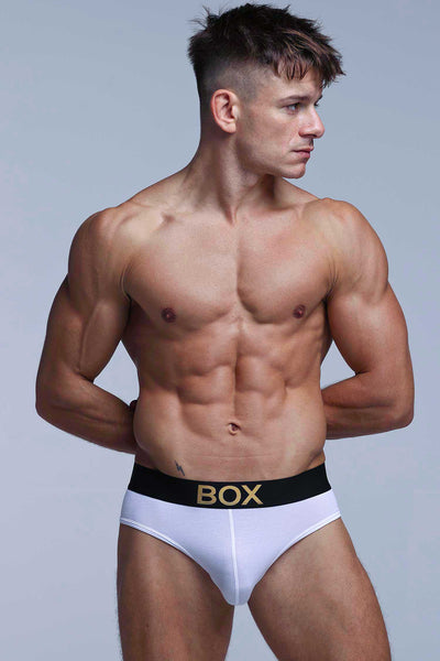 Metallic Modal Briefs - White & Gold - boxmenswear - {{variant_title}}