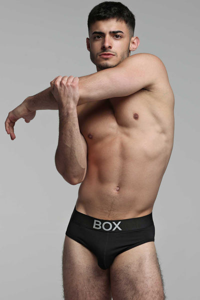 Metallic Modal Briefs - Black & Silver - boxmenswear - {{variant_title}}