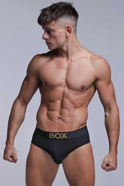 Metallic Modal Briefs - Black & Gold - boxmenswear - {{variant_title}}