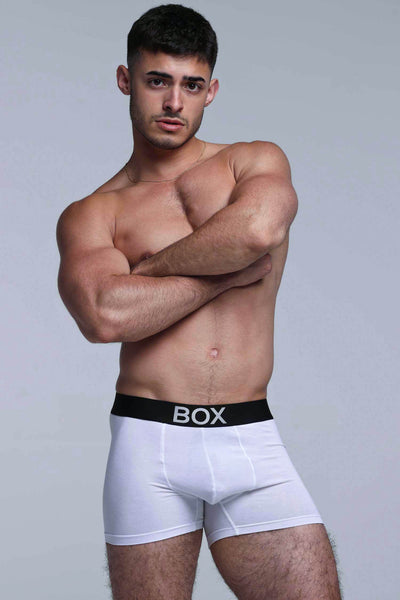 Metallic Modal Boxers - White & Silver - boxmenswear - {{variant_title}}