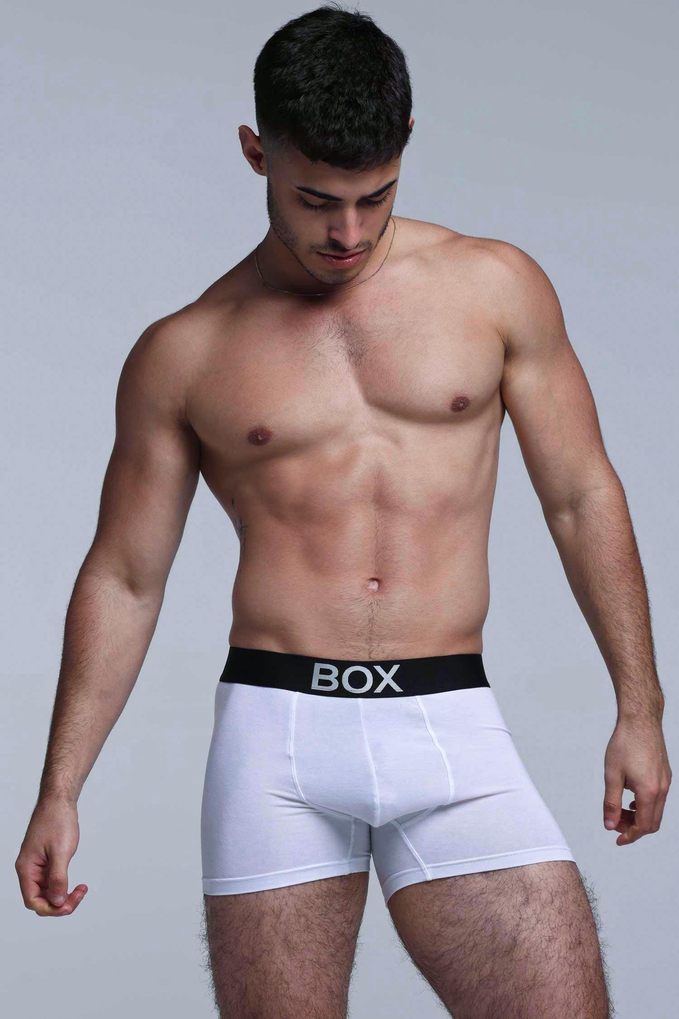Metallic Modal Boxers - White & Silver - boxmenswear - {{variant_title}}