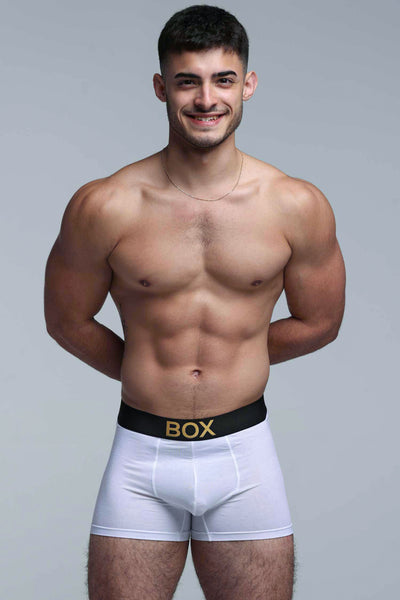 Metallic Modal Boxers - White & Gold - boxmenswear - {{variant_title}}