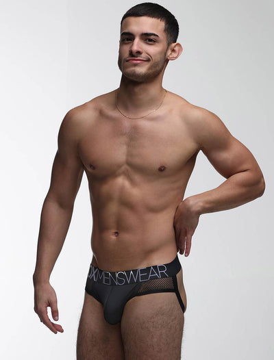 Totally Transparent Varsity Mesh Jockstrap - Direct Black - boxmenswear - {{variant_title}}