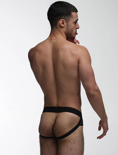 Totally Transparent Varsity Mesh Jockstrap - Direct Black - boxmenswear - {{variant_title}}
