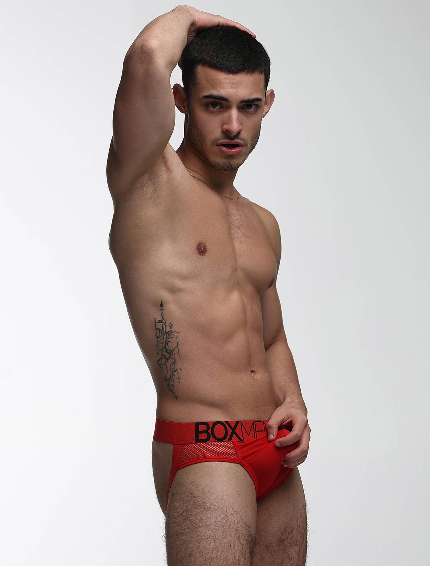 Totally Transparent Varsity Mesh Jockstrap - Direct Red - boxmenswear - {{variant_title}}