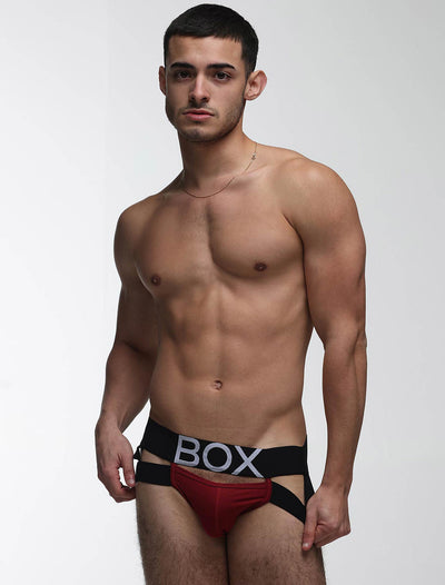 Mens Suspender Jockstrap 3.0 : With Bounce - Burgundy - boxmenswear - {{variant_title}}
