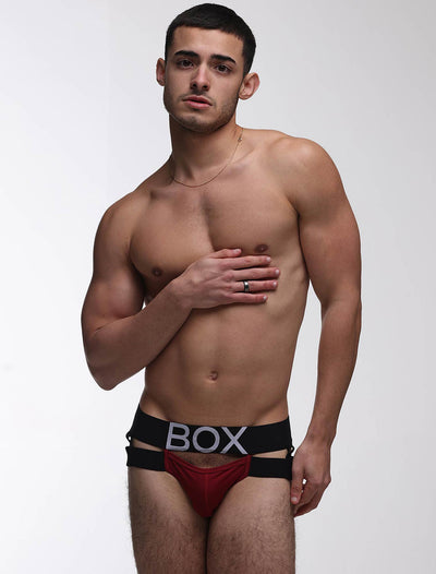 Mens Suspender Jockstrap 3.0 : With Bounce - Burgundy - boxmenswear - {{variant_title}}