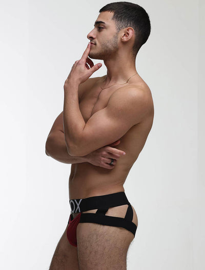 Mens Suspender Jockstrap 3.0 : With Bounce - Burgundy - boxmenswear - {{variant_title}}