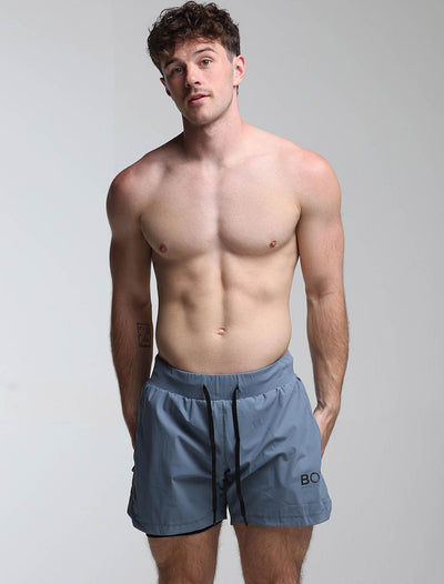 Mens Double Layer Sports Shorts - Charcoal - boxmenswear - {{variant_title}}