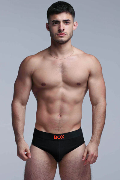 Colour Pop Briefs - Black & Orange - boxmenswear - {{variant_title}}