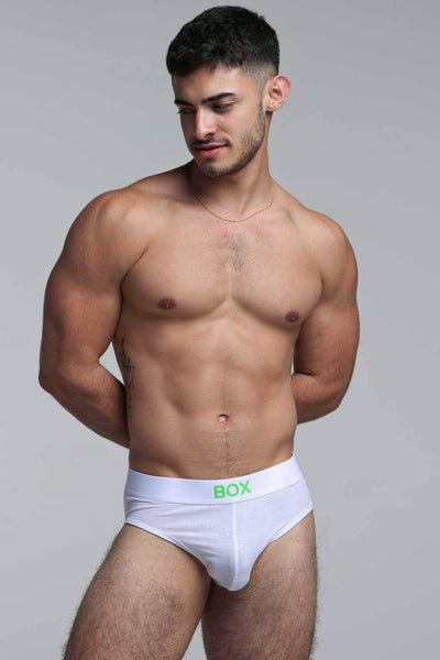 Colour Pop Briefs - White & Green - boxmenswear - {{variant_title}}