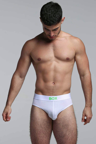 Colour Pop Briefs - White & Green - boxmenswear - {{variant_title}}