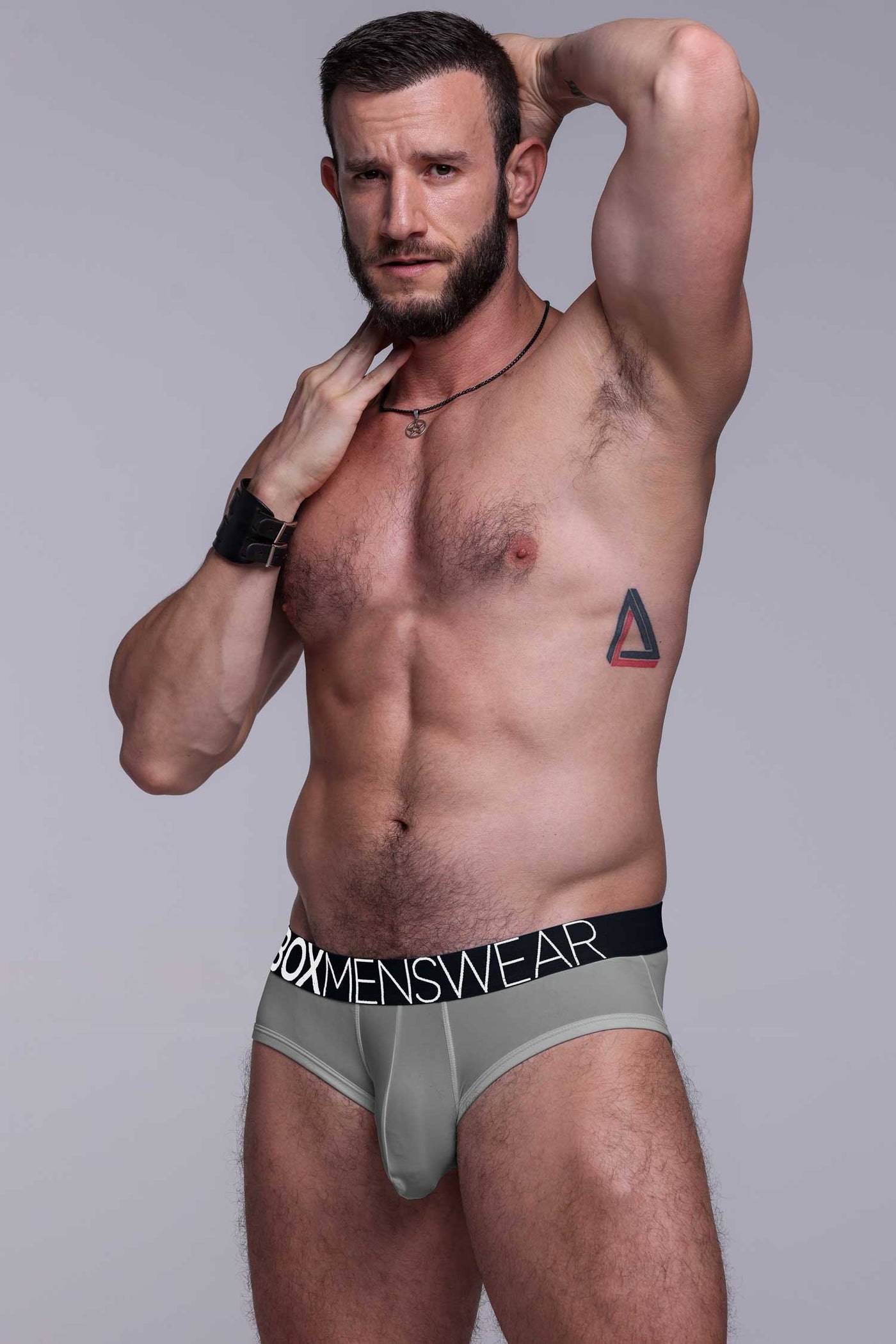 Mens Hipster Trunks: Defined Crotch - Grey - boxmenswear - {{variant_title}}