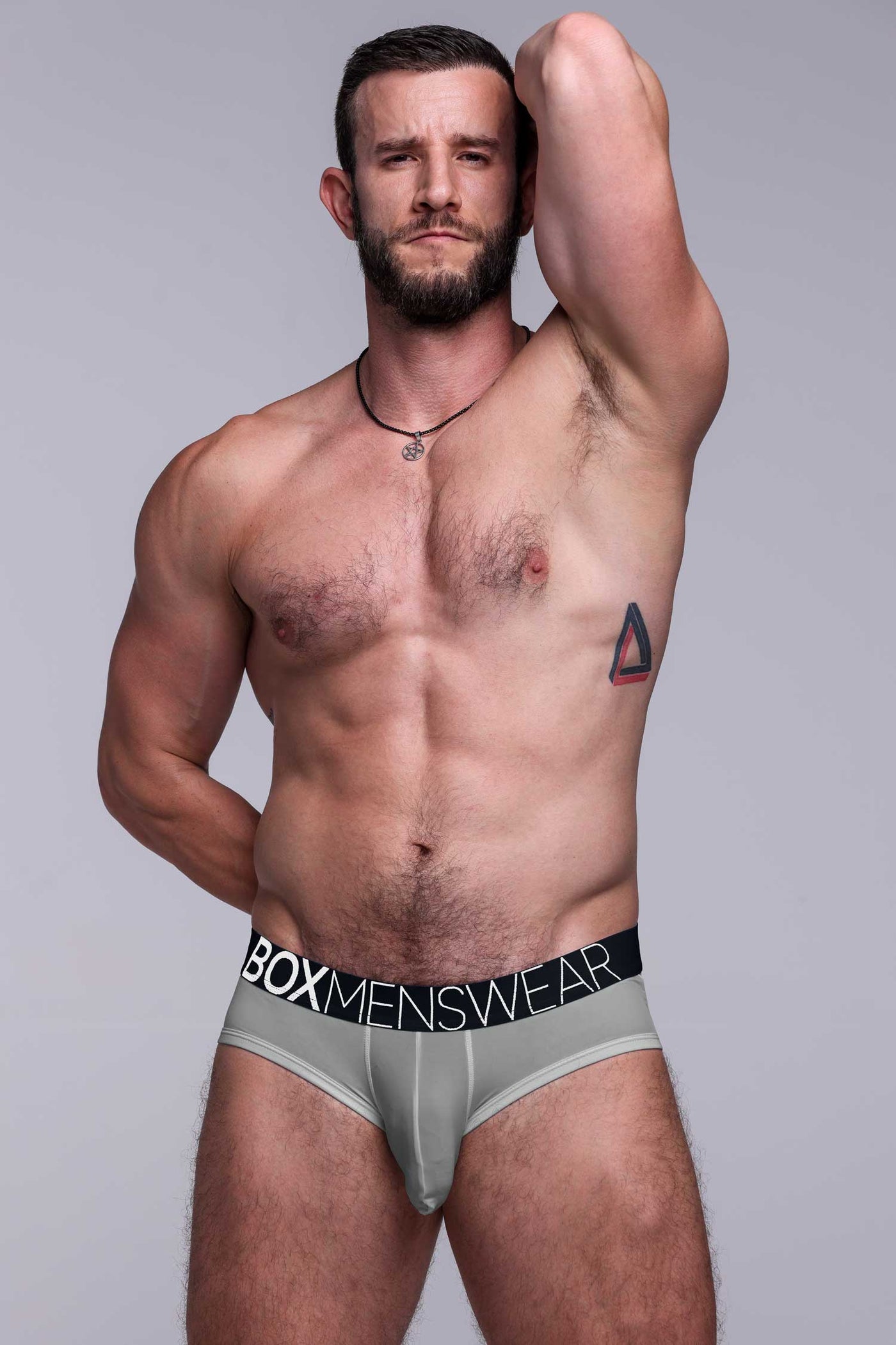 Mens Hipster Trunks: Defined Crotch - Grey - boxmenswear - {{variant_title}}