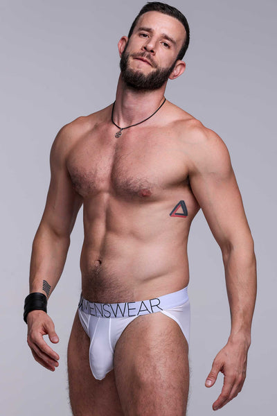 Mens Tanga Briefs: Defined Crotch - White - boxmenswear - {{variant_title}}