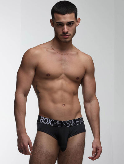 Mens Hipster Trunks: Defined Crotch - Black - boxmenswear - {{variant_title}}