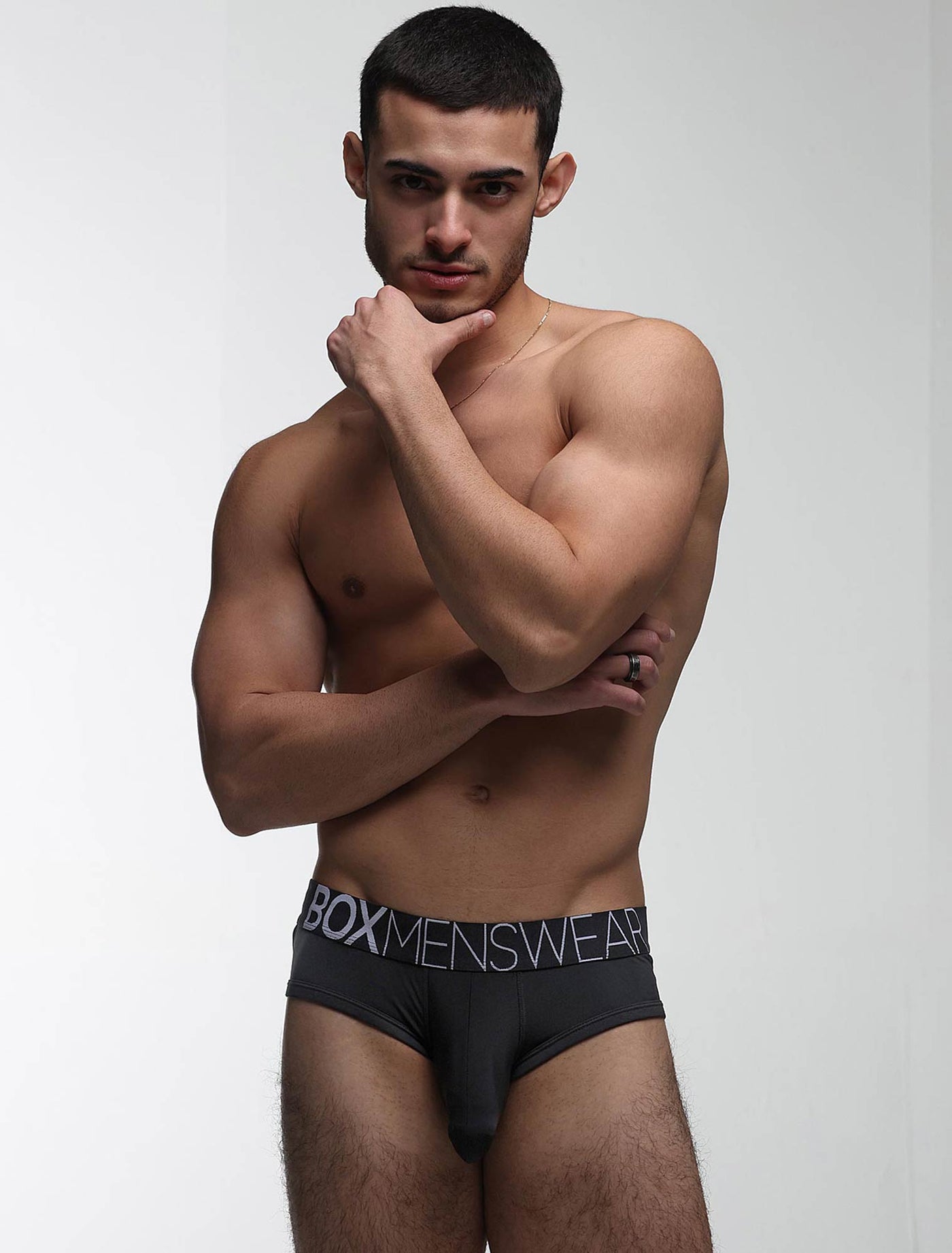 Mens Hipster Trunks: Defined Crotch - Black - boxmenswear - {{variant_title}}