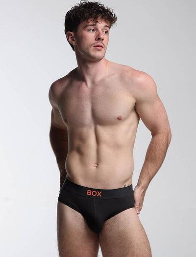 Colour Pop Briefs - Black & Orange - boxmenswear - {{variant_title}}