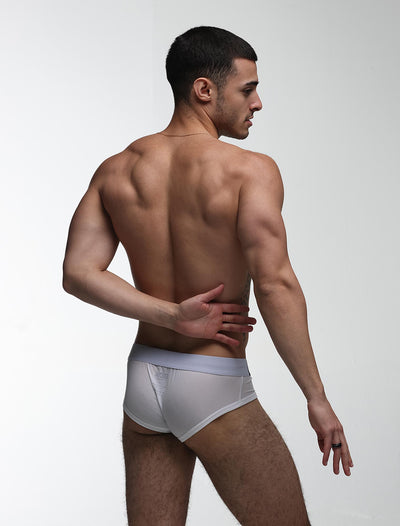 Mens Hipster Trunks : Defined Crotch - White - boxmenswear - {{variant_title}}