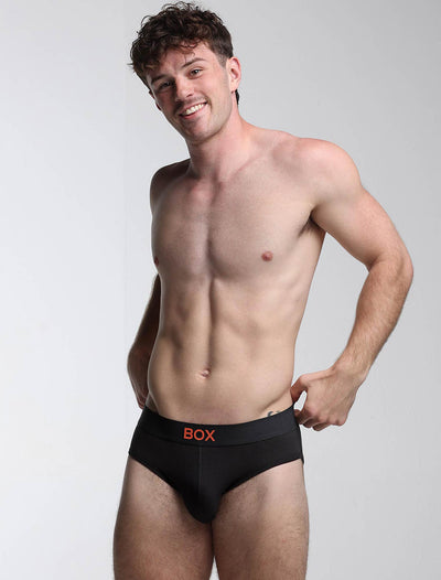 Colour Pop Briefs - Black & Orange - boxmenswear - {{variant_title}}