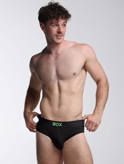 Colour Pop Briefs - Black & Green - boxmenswear - {{variant_title}}