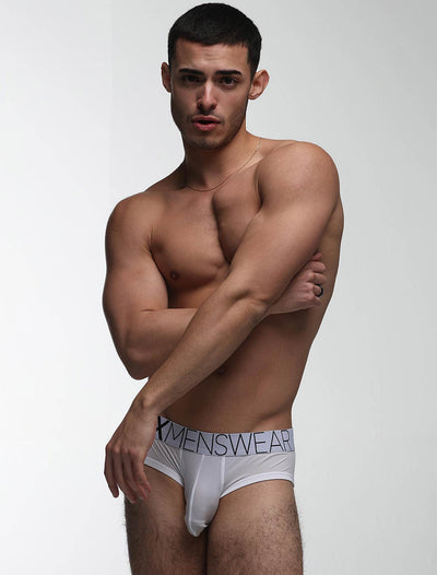 Mens Hipster Trunks : Defined Crotch - White - boxmenswear - {{variant_title}}