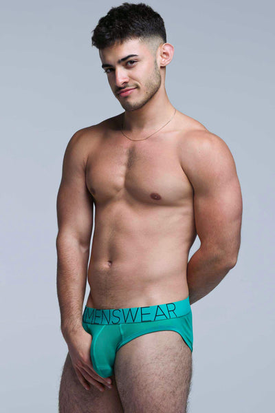 All Over Mesh Briefs - Lucky Lad Green - boxmenswear - {{variant_title}}