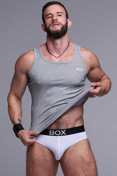 Mens Essential Ribbed Vest - Grey - boxmenswear - {{variant_title}}