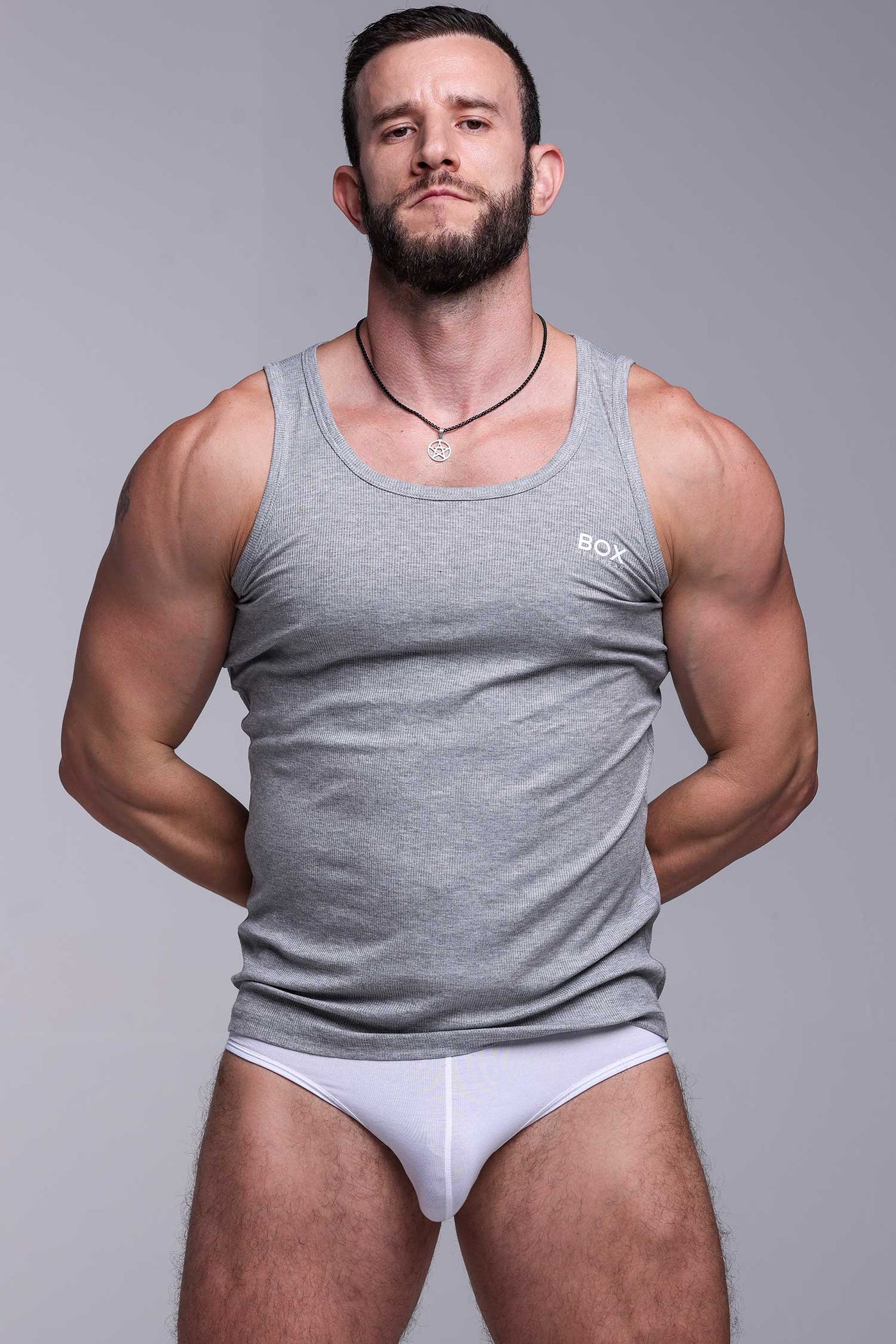 Mens Essential Ribbed Vest - Grey - boxmenswear - {{variant_title}}