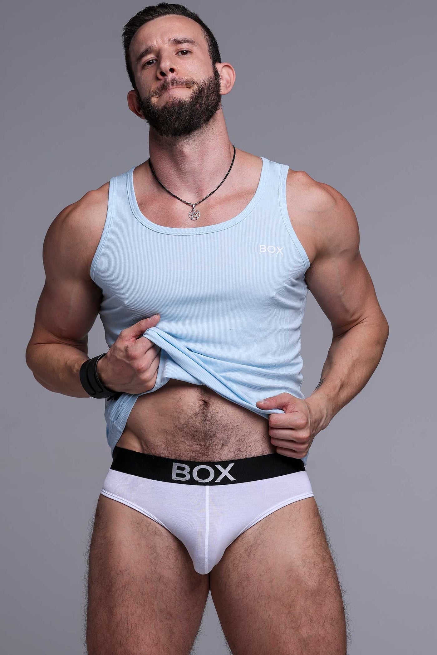 Mens Essential Ribbed Vest - Blue - boxmenswear - {{variant_title}}