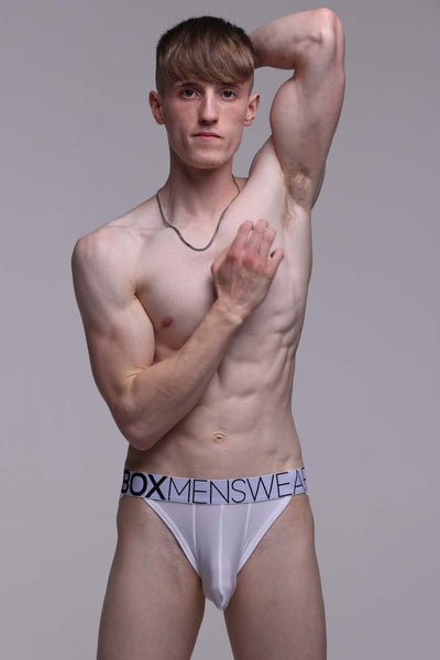 Mens Tanga Briefs: Defined Crotch - White - boxmenswear - {{variant_title}}