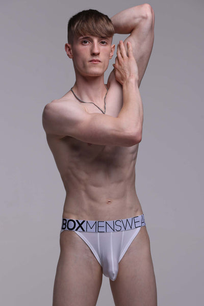 Mens Tanga Briefs: Defined Crotch - White - boxmenswear - {{variant_title}}