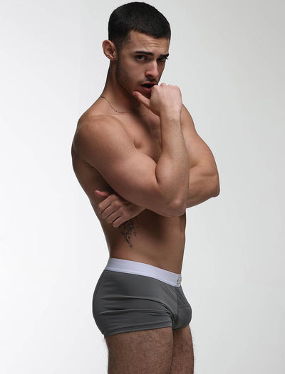 Mens Curved Mesh Boxers - Grey - boxmenswear - {{variant_title}}