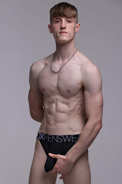 Mens Tanga Briefs: Defined Crotch - Black - boxmenswear - {{variant_title}}