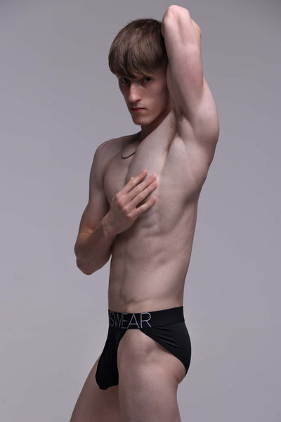 Mens Tanga Briefs: Defined Crotch - Black - boxmenswear - {{variant_title}}