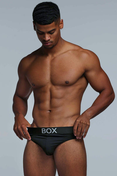 Metallic Modal Briefs - Black & Silver - boxmenswear - {{variant_title}}