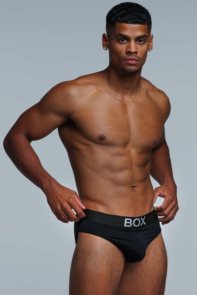 Metallic Modal Briefs - Black & Silver - boxmenswear - {{variant_title}}
