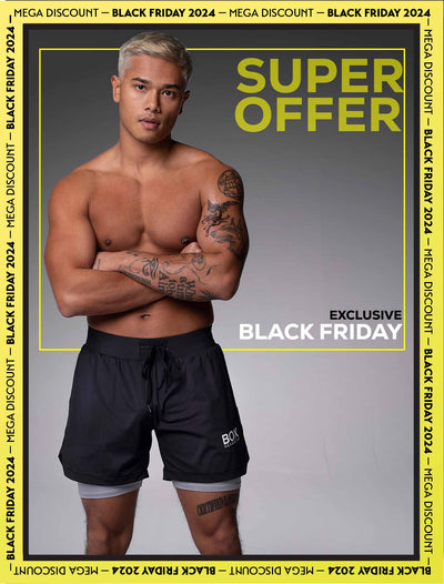 Mens Double Layer Sports Shorts - Black - boxmenswear - {{variant_title}}