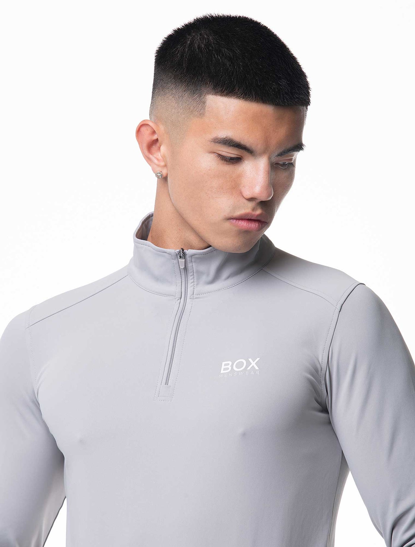 Active Panelled 1/4 Zip Jacket - Grey - boxmenswear - {{variant_title}}