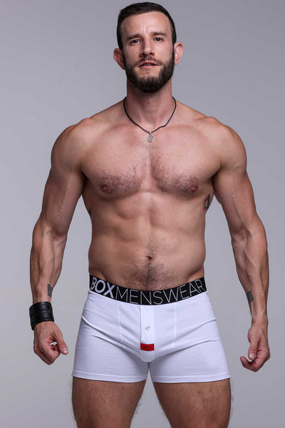 Button-up Boxers - Venus White - boxmenswear - {{variant_title}}