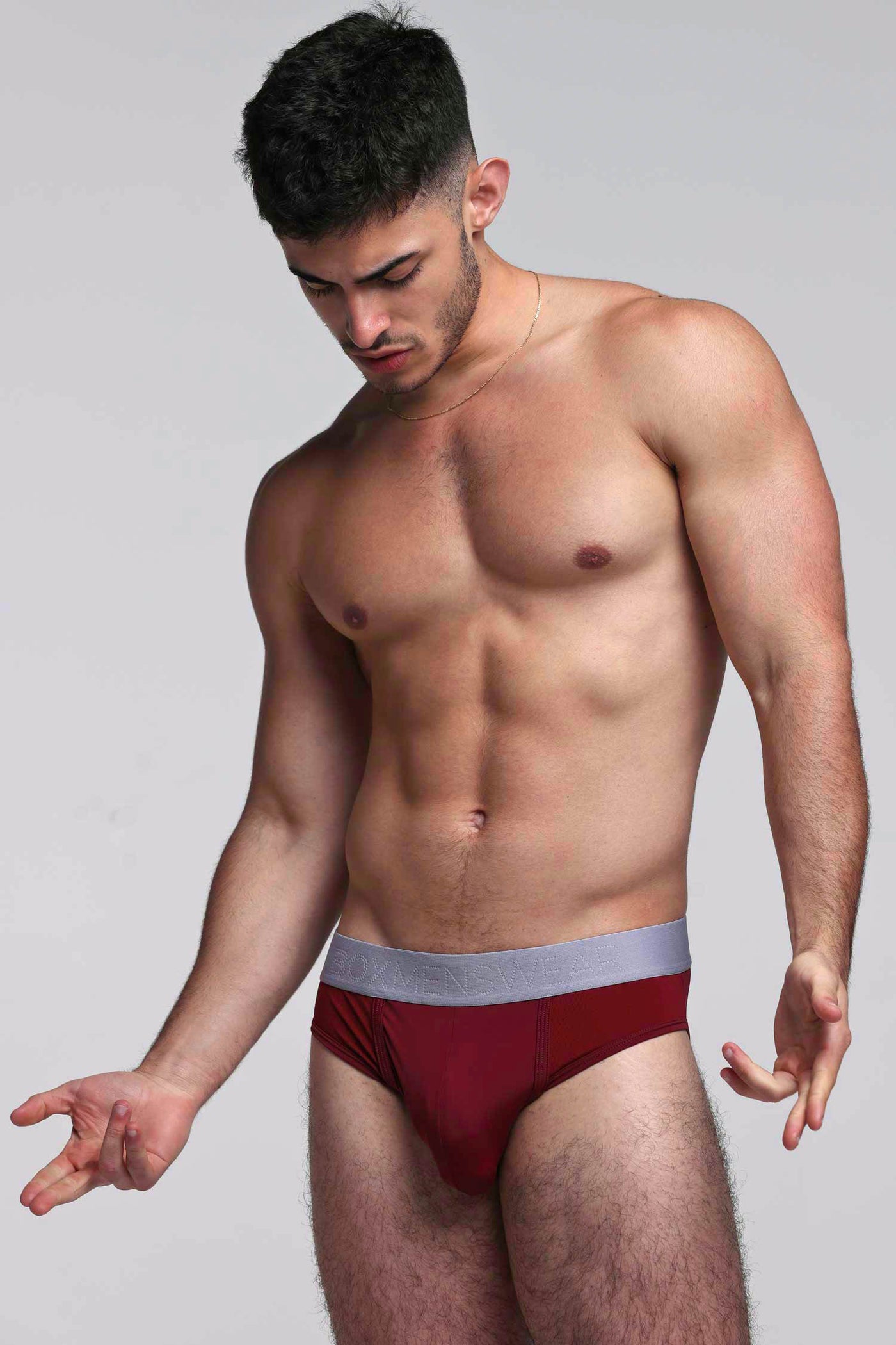 Mesh Panel Briefs - Burgundy Bordeaux - boxmenswear - {{variant_title}}