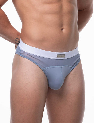 Mens Curved Mesh Thongs - Blue - boxmenswear - {{variant_title}}