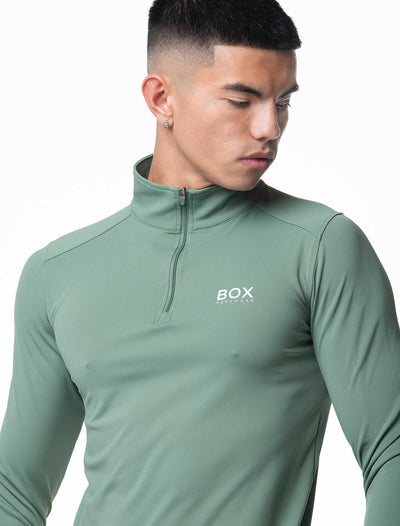 Active Panelled 1/4 Zip Jacket - Green - boxmenswear - {{variant_title}}