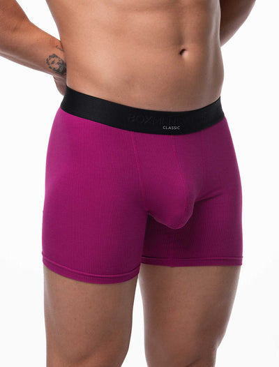 Mens Classic Ribbed Boxers - Cherry - boxmenswear - {{variant_title}}