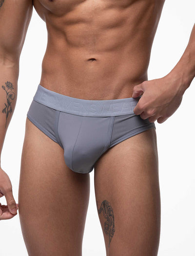 Mesh Panel Briefs - Regal Grey - boxmenswear - {{variant_title}}